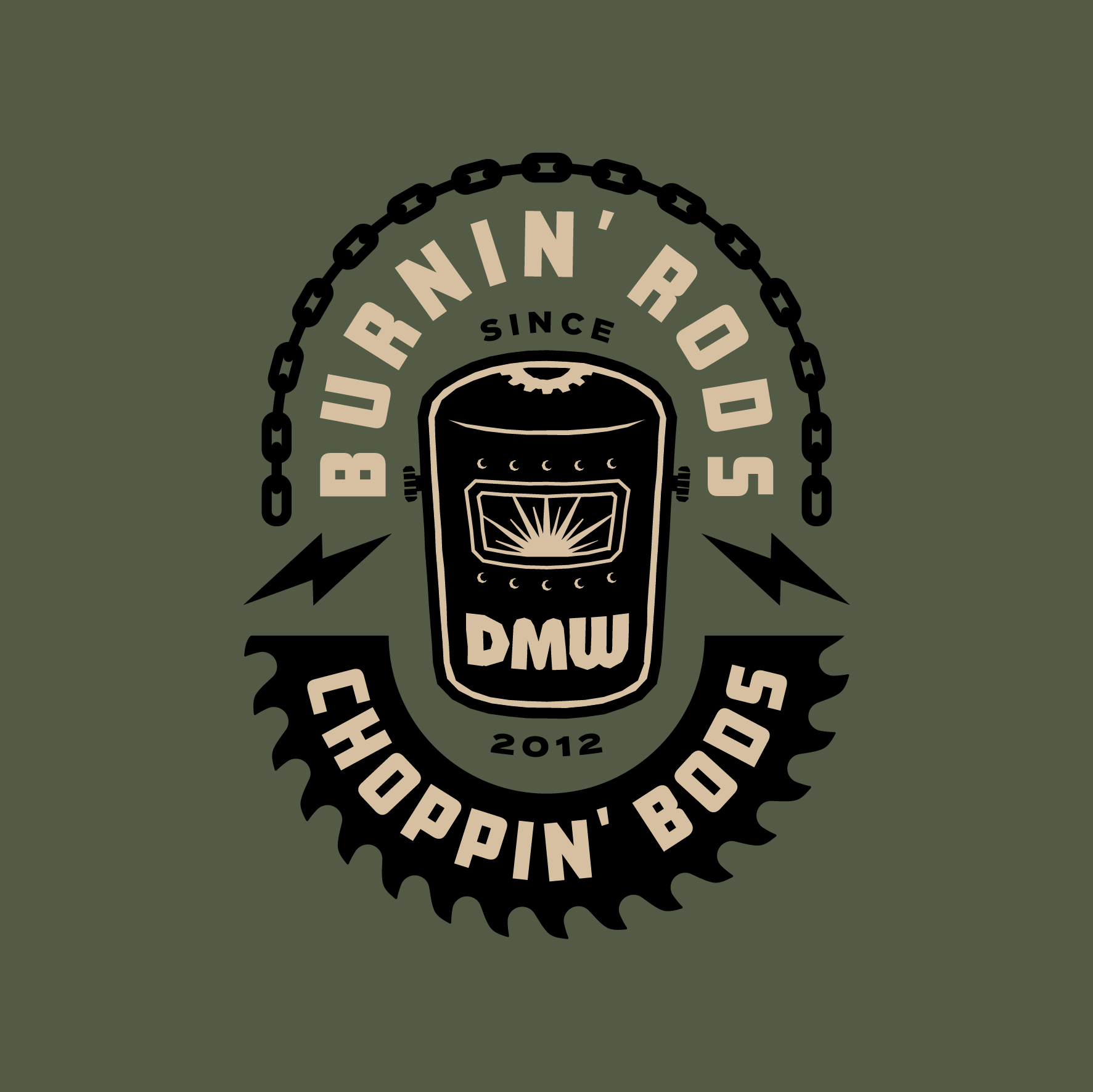 DMW Burnin' Rods Logo Concept